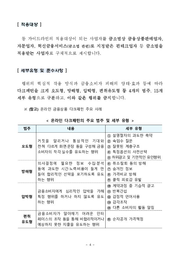 온라인 금융상품 판매 관련 다크패턴 가이드라인 마련 이미지 4