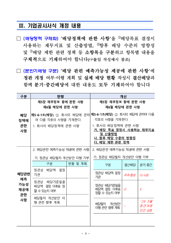 상장사의 배당 관련 사업보고서 공시사항 점검결과 및 기업공시서식 개정 안내 이미지 4