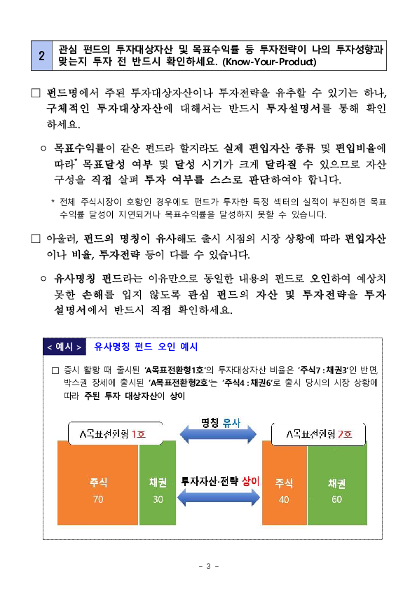 목표전환형 공모펀드 투자시 투자자 유의사항 안내 이미지 3