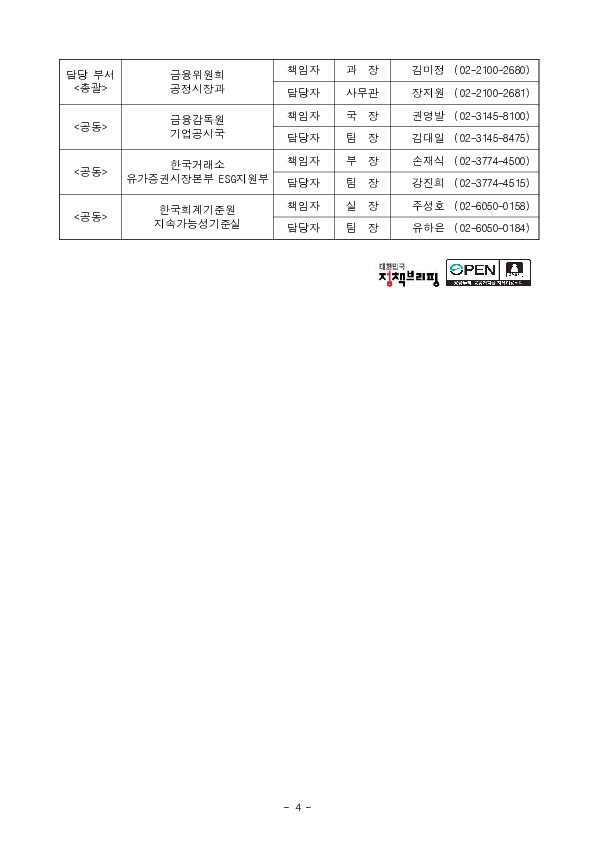 금융위원회, 부위원장 주재 「ESG 금융추진단」 제6차 회의 개최 이미지 4