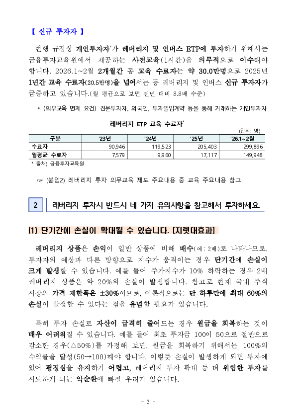 고위험 레버리지(ETF, ETN) 투자, 각별한 주의가 필요합니다 이미지 3