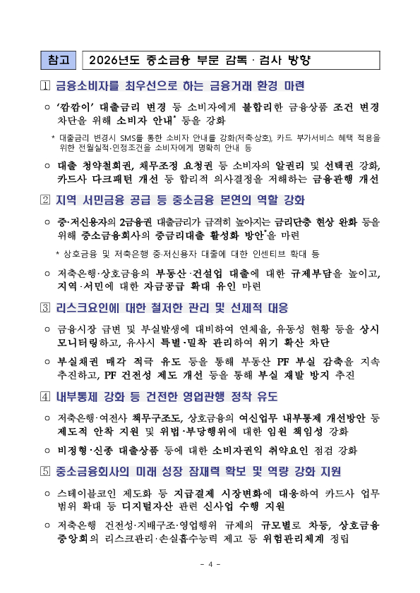 2026년 중소금융 부문 금융감독 업무설명회 개최 이미지 4