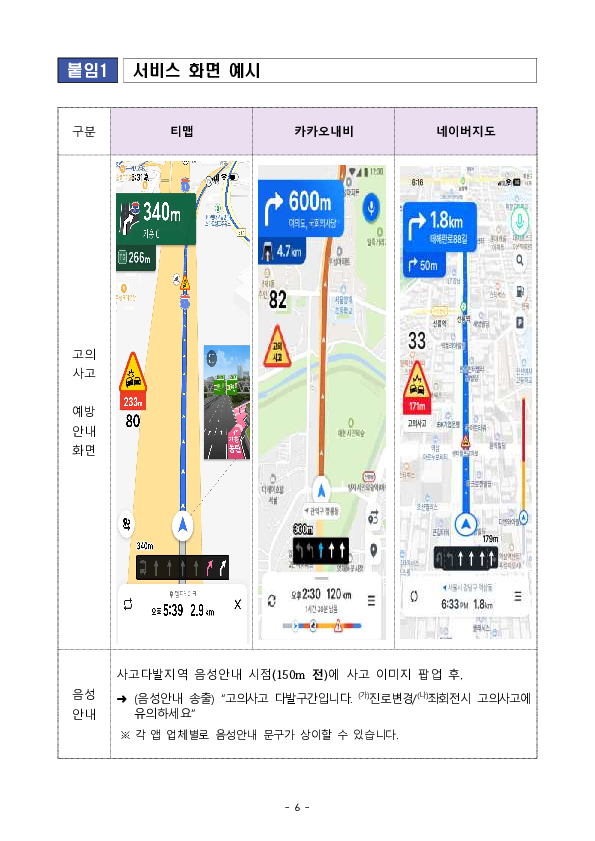 자동차 고의사고 보험사기 다발지역 음성안내 서비스, 4월 전국 100개 지역, 3개 내비게이션 앱으로 확대합니다 이미지 6