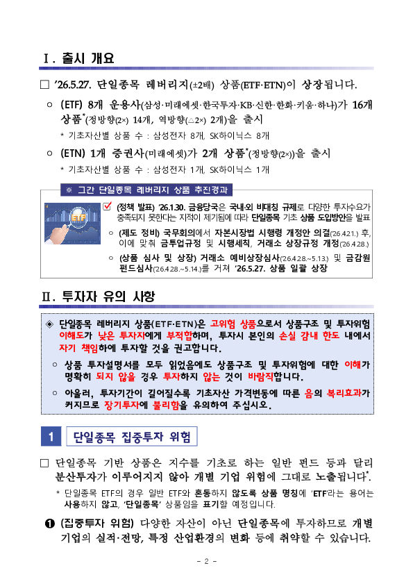 단일종목 레버리지 상품(ETF,ETN) 투자시 유의사항 안내 PC 본문 이미지 2