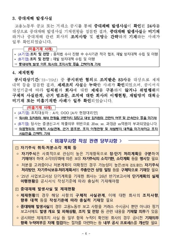 2025년도 사업보고서에 대한 중점 점검 결과 이미지 6