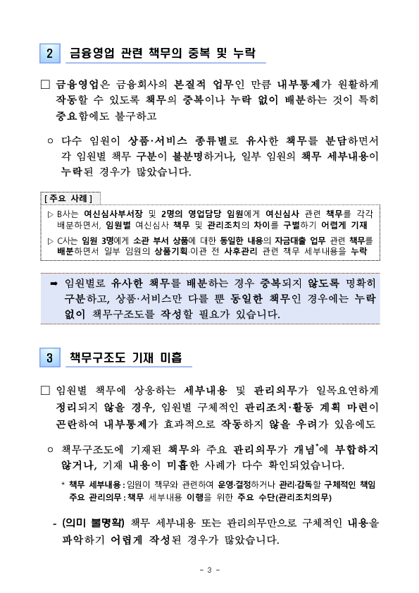 대형 여전사, 저축은행 책무구조도 시범운영 결과 및 향후 계획 이미지 3