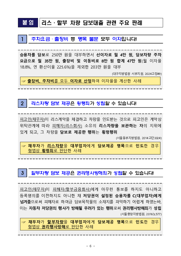 주차비, 출장비도 이자였어 고금리 변종 차량담보대출은 절대 이용하지 마세요! 이미지 6