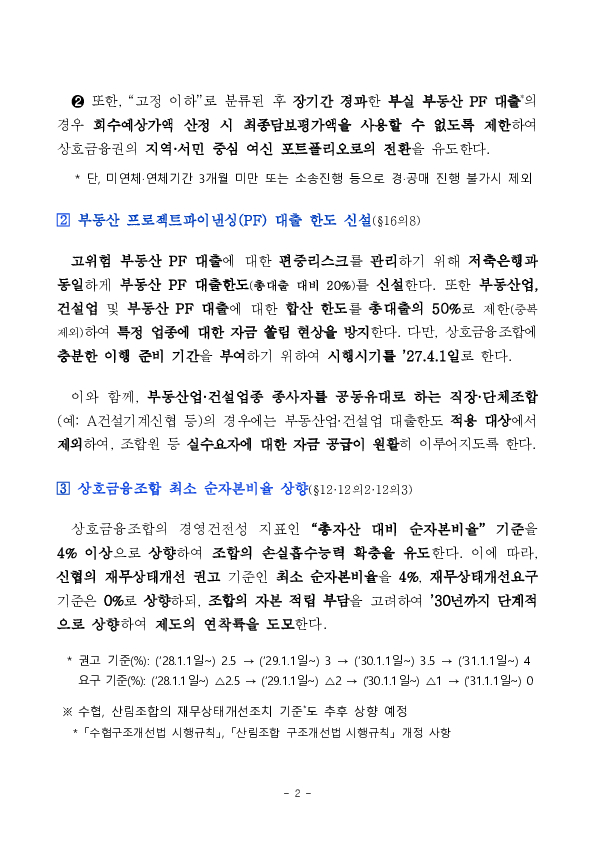 상호금융업감독규정 개정안 금융위 의결 이미지 2