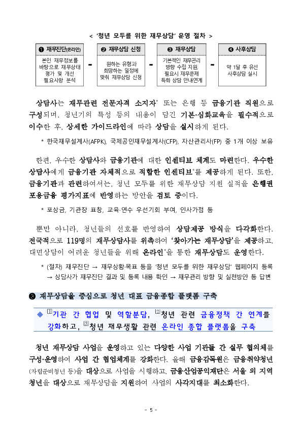 희망하는 모든 청년에게 맞춤형 재무상담을 제공합니다 이미지 5
