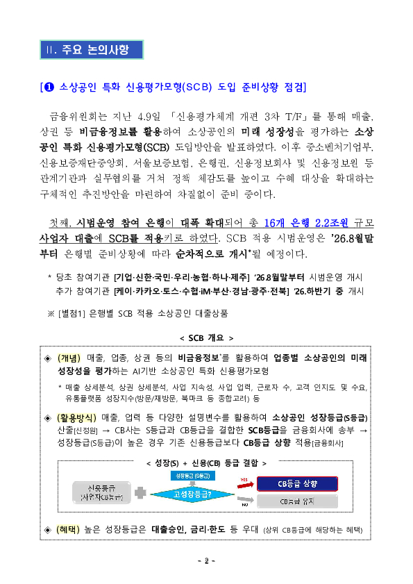 신용평가체계 개편, 소상공인부터 시작해 민생경제 활력을 불어넣겠습니다 PC 본문 이미지 2