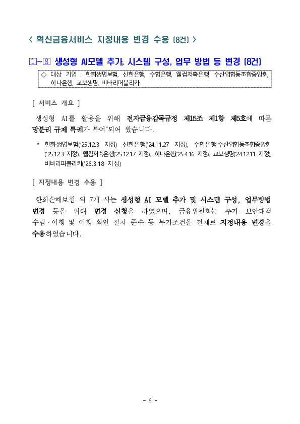 금융기관보험대리점 판매비중 규제개선 등 혁신금융서비스 31건 신규 지정 의결 이미지 6