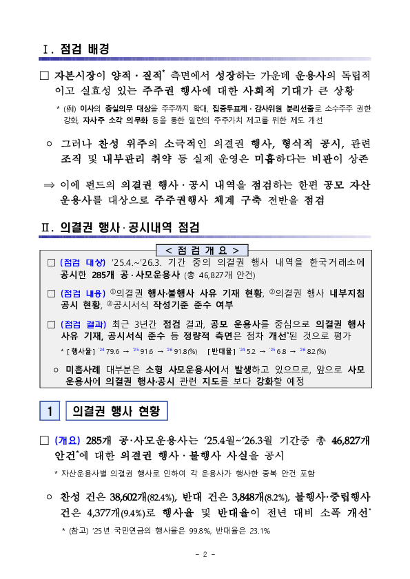 금융감독원은 자산운용사 의결권 점검으로 자본시장의 투명성 제고를 위해 계속 노력하겠습니다 PC 본문 이미지 2