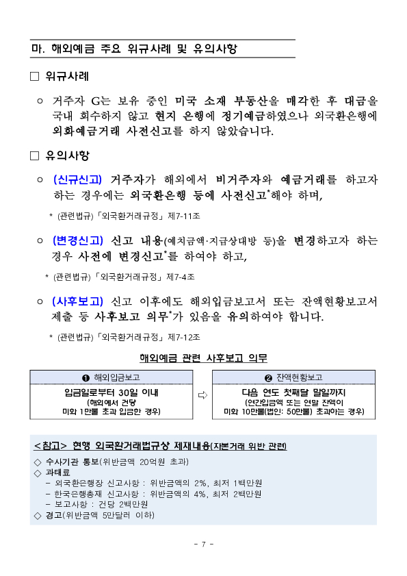 25년중 조치한 외국환거래법규 위반현황 및 금융소비자 유의사항을 안내드립니다 이미지 7