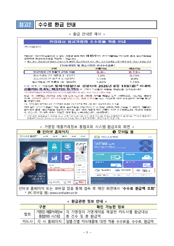 2026년 하반기 영세, 중소가맹점 선정결과 및 2026년 상반기 신규가맹점 카드수수료 환급 안내 이미지 5
