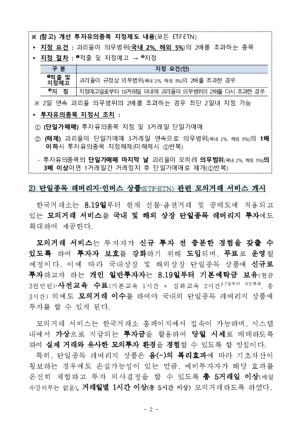 8.19일부터 괴리율 관리가 강화되고 모의거래가 의무화됩니다 이미지 2