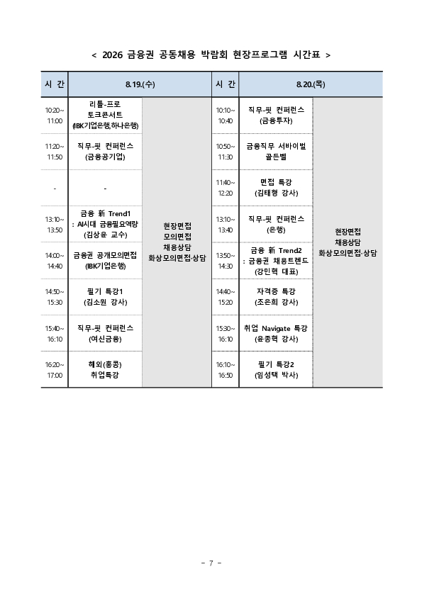 "함께하는 금융, 청년의 미래를 그리다" 「2026 금융권 공동채용 박람회」 개최 이미지 7