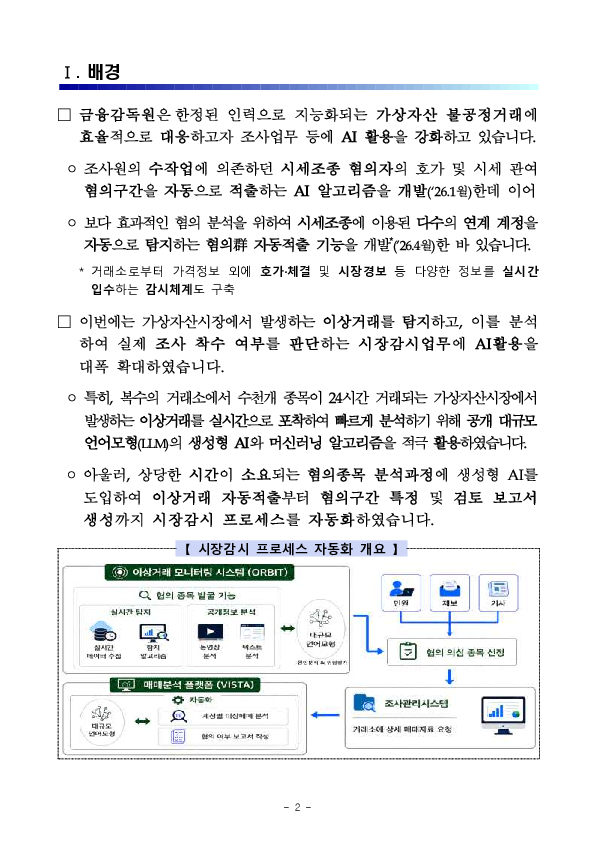 AI기반 가상자산 불공정거래 시장감시 프로세스 자동화 PC 본문 이미지 2