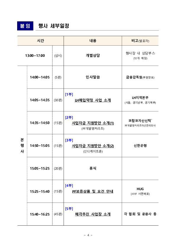 주택공급 금융지원 프로그램 및 PF 사업장 매각설명회 개최 이미지 4