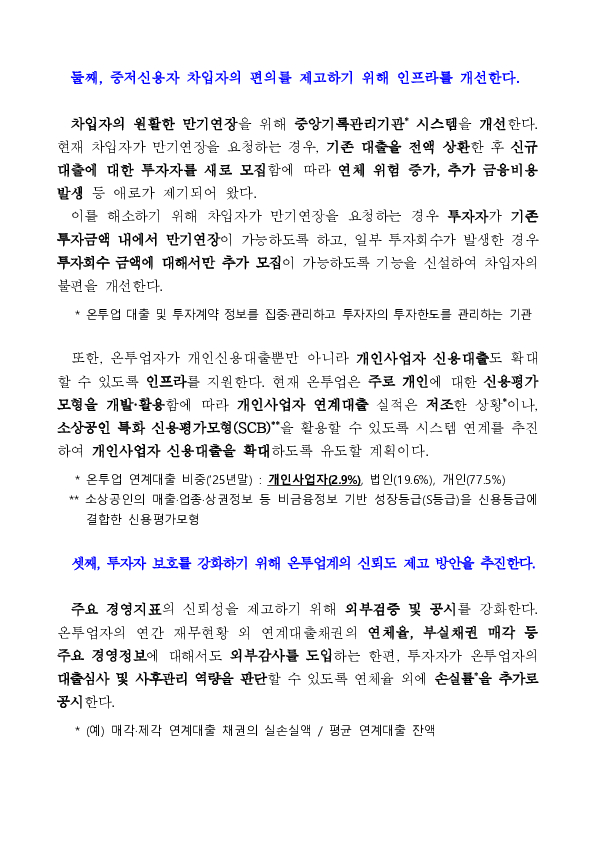 온라인투자연계금융업의 포용금융 역할 강화와 신뢰 회복을 지원하겠습니다 이미지 4