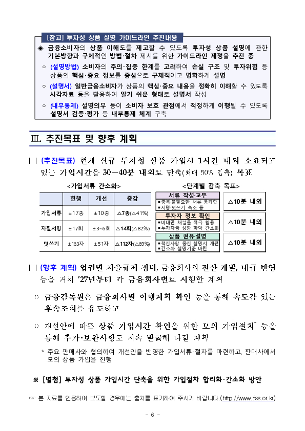 투자성 상품 가입시간 단축을 위한 가입절차 합리화,간소화 방안 마련 이미지 6