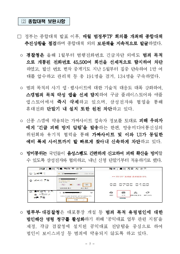 ‘보이스피싱 근절 종합대책’ 1년, 발생건수 40%,피해액 43% 감소 성과 이미지 7