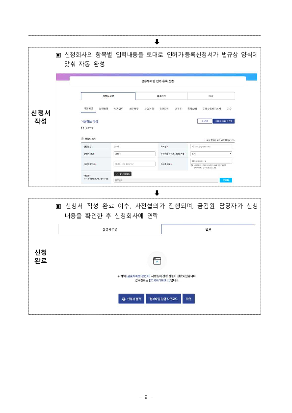 금융 인허가, 등록 사전협의 절차가 더욱 편리해집니다. 이미지 9
