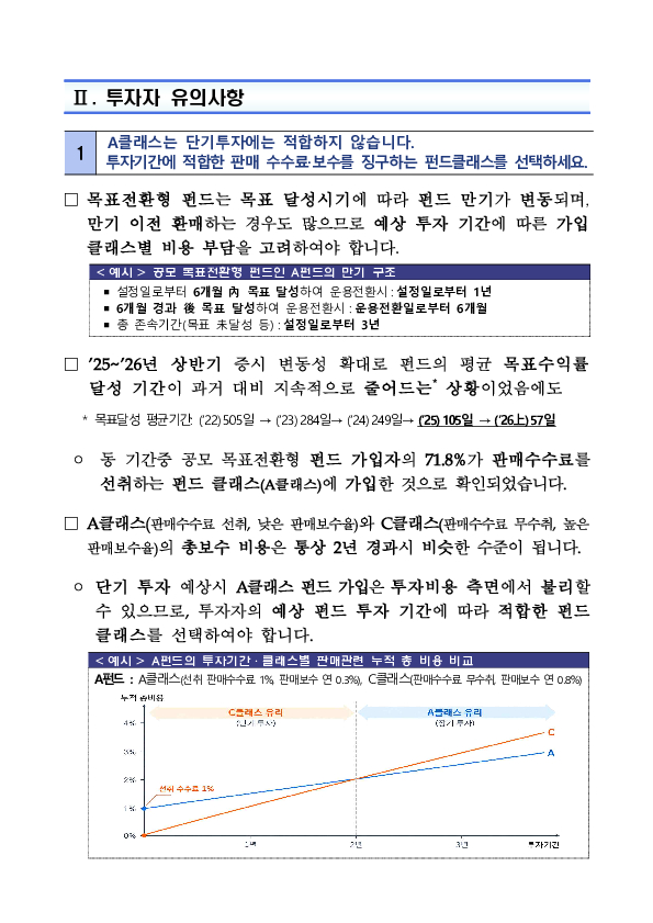 공모 목표전환형 펀드 현황 및 투자자 유의사항 안내 이미지 3