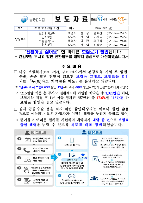 전환하고 싶어요 한 마디면 보험료가 할인됩니다 이미지 1