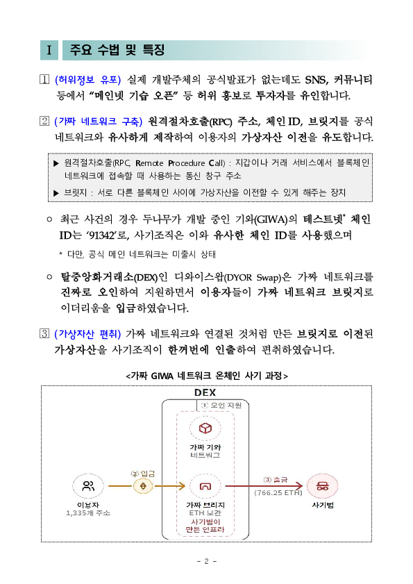 유명 가상자산거래소의 블록체인 네트워크를 사칭한 가짜 체인 사기에 주의하세요 이미지 2